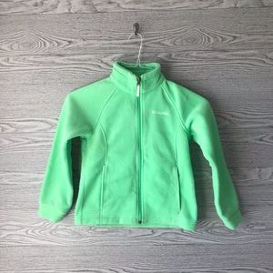 Girls Columbia Green Fleece Zip Up Sweater (7/8)